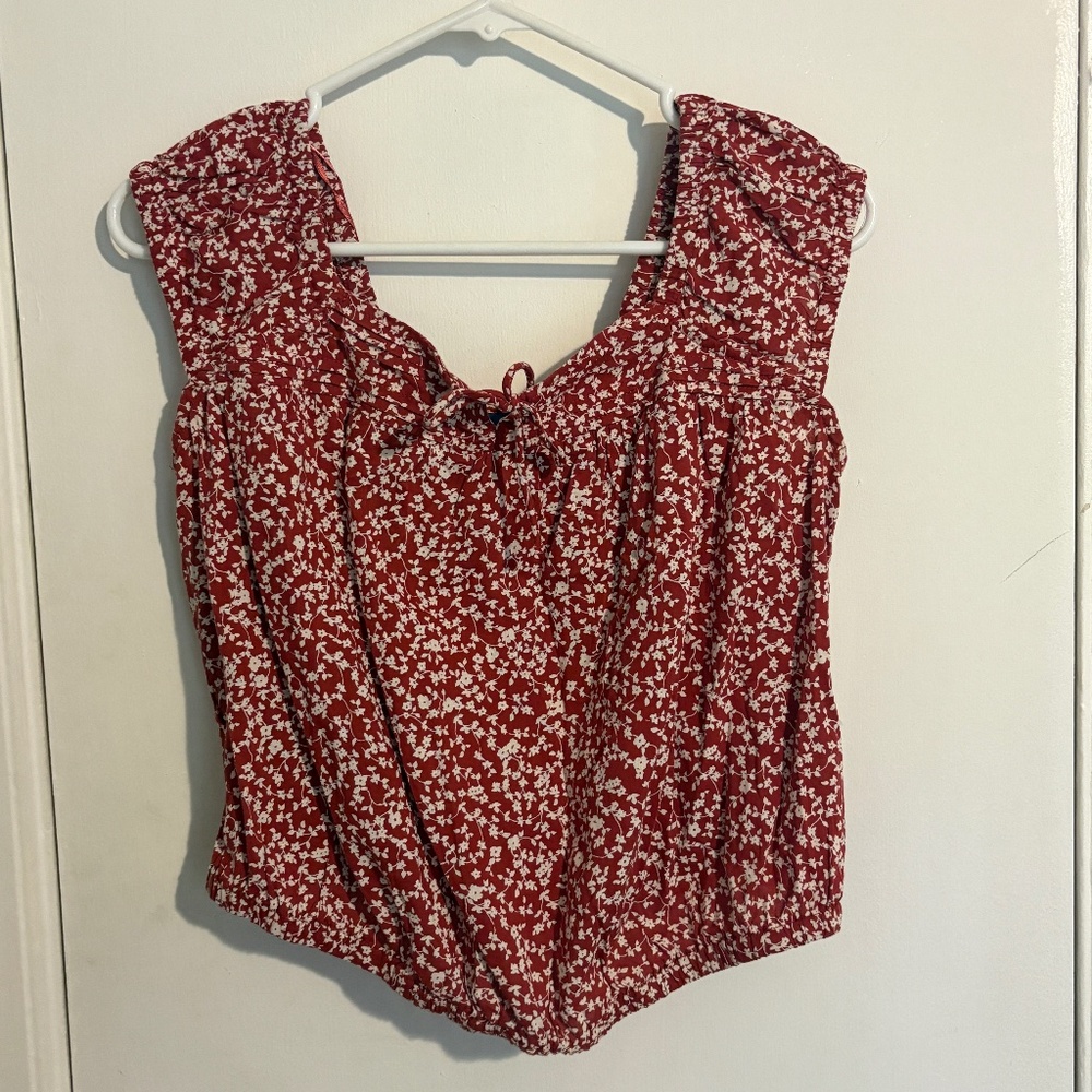 Old Navy Red Floral Sleeveless Top NTW